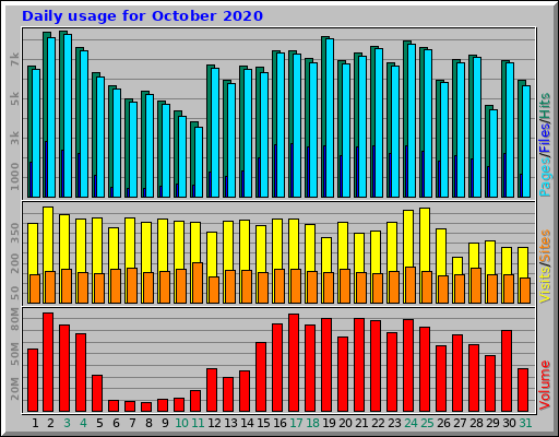 Daily usage for October 2020