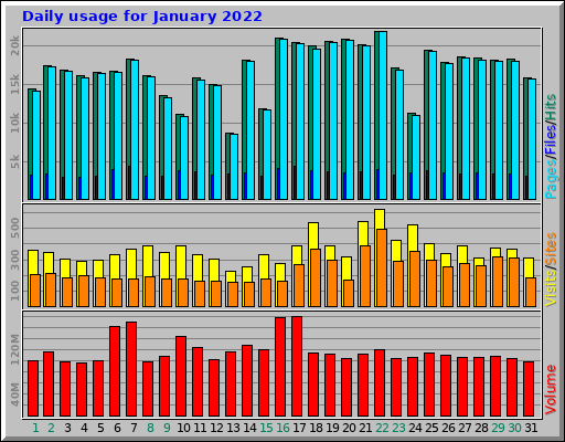 Daily usage for January 2022