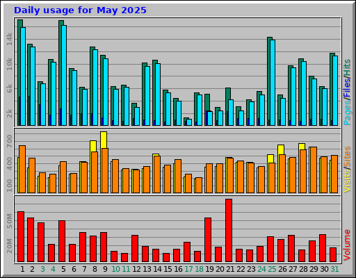 Daily usage for May 2025