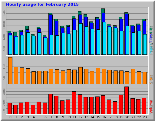 Hourly usage for February 2015