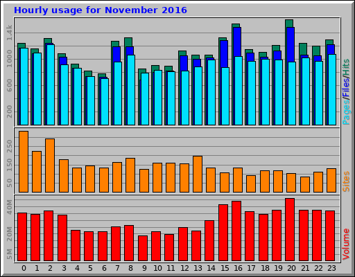 Hourly usage for November 2016