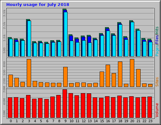 Hourly usage for July 2018