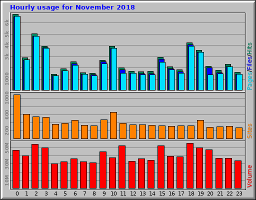 Hourly usage for November 2018