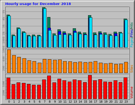 Hourly usage for December 2018