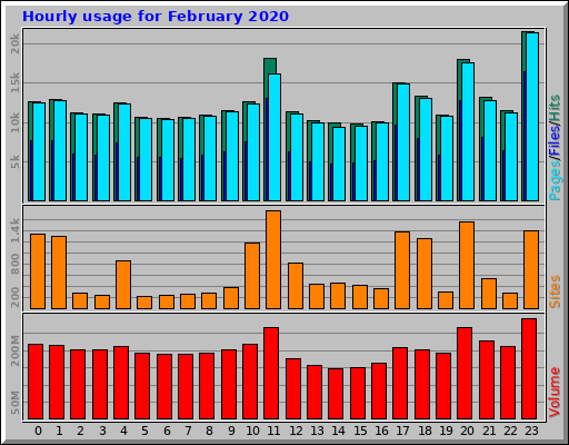 Hourly usage for February 2020