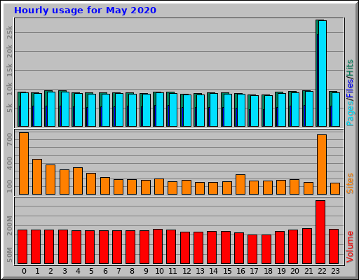 Hourly usage for May 2020