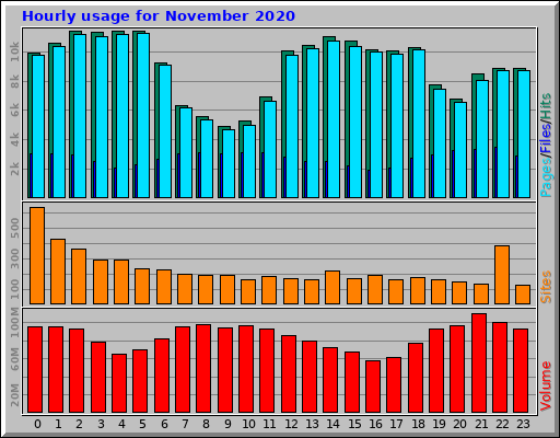 Hourly usage for November 2020