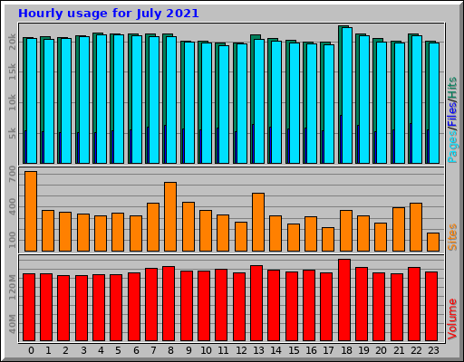 Hourly usage for July 2021