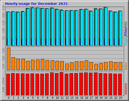 Hourly usage for December 2021