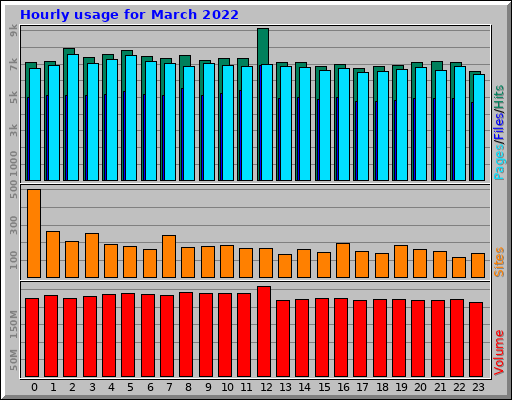 Hourly usage for March 2022