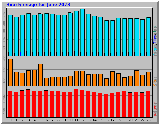 Hourly usage for June 2023