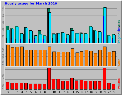 Hourly usage for March 2026