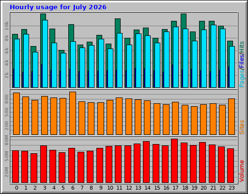 Hourly usage for July 2026